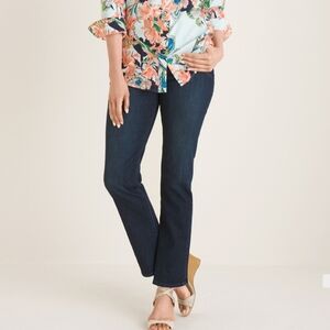 Chico's  Faded Blue Straight Leg Jeans Classic Style